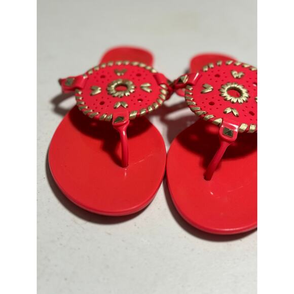 Jack Rogers Georgica Jelly Pink Gold Sandals Size 7 - Picture 5 of 10